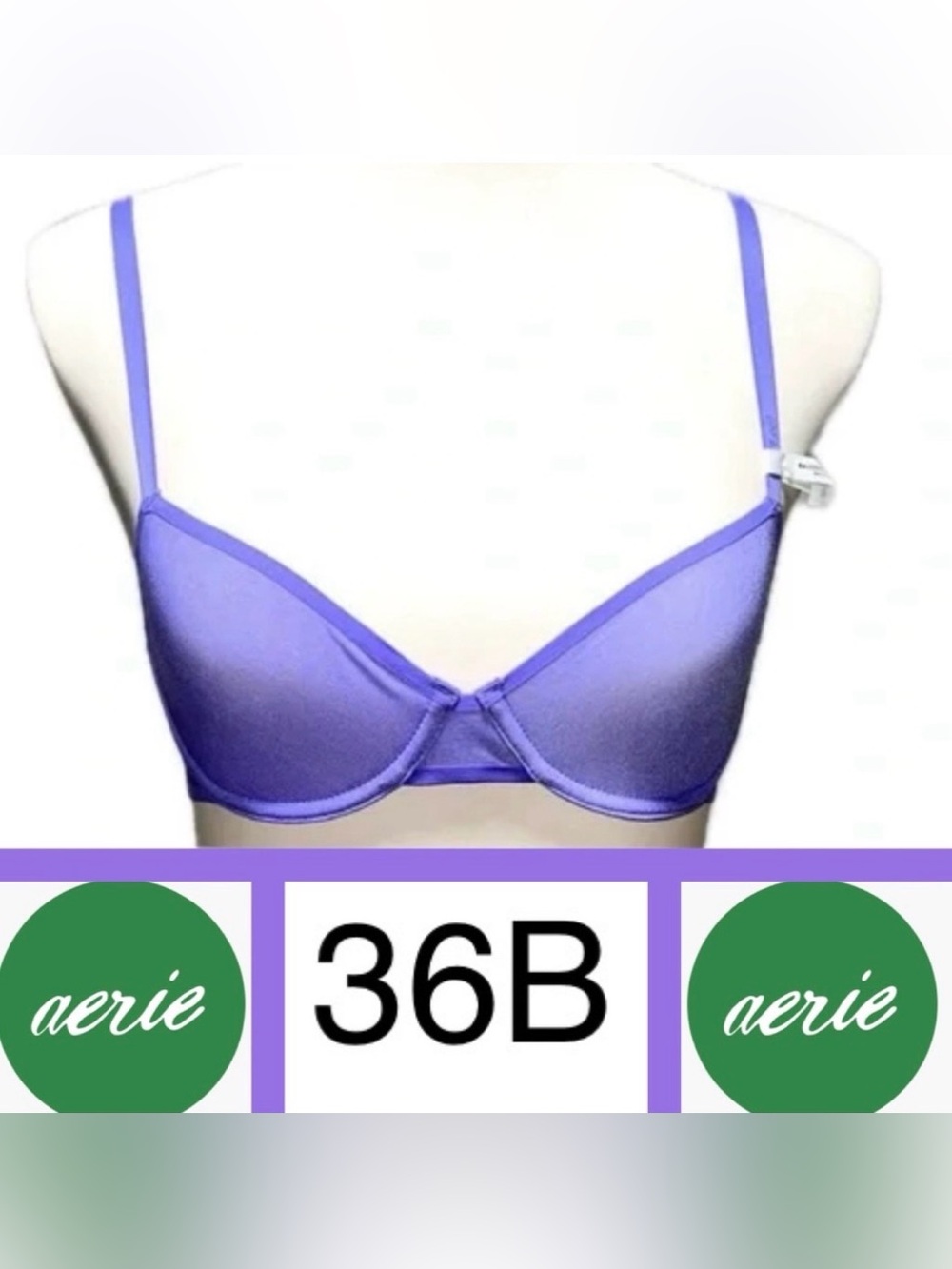 NWT* Aerie 36B Smoothez Balconette Mesh Underwire Bra; size color: Purple